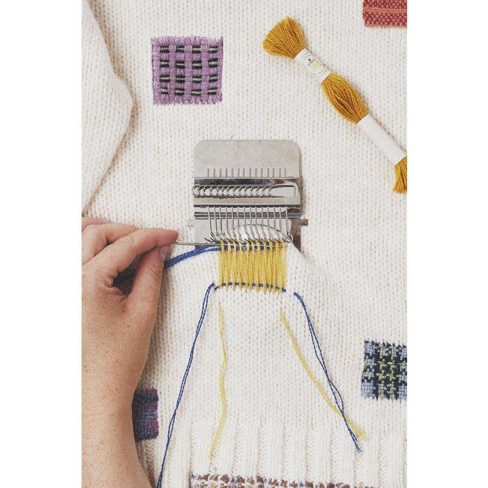 Métier à tisser - DMC - Mini Métier - 7 x 8 cm - Accessoires Inclus - Tutoriel QR Code