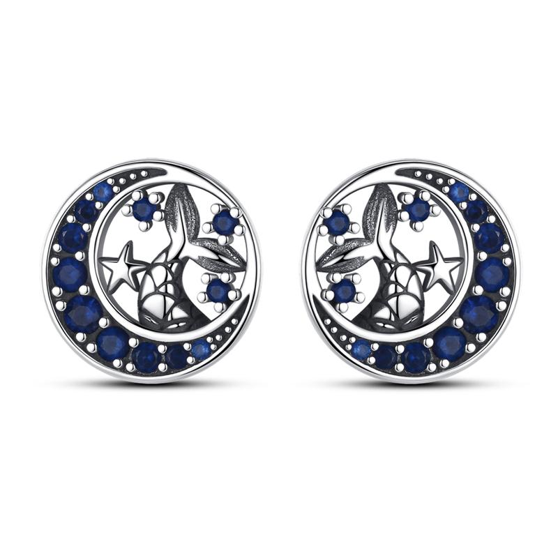 Fashion Spring Series Earrings For Women 925 Silver Color Butterfly Dragonfly Flower Heart Shaped Ear Studs Fine Jewelry Couple