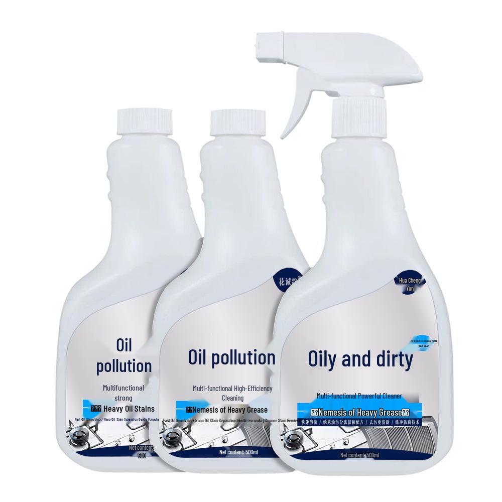 Powerful Heavy Oil Stain Cleaner - Strong Kitchen Range Hood Detergent & Spray for Restaurants/Home