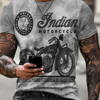T-shirt da uomo a maniche corte slim fit girocollo, stampa 3D, cool, moto da strada Amazon, moda Y2K, estate, nuovo, 2025
