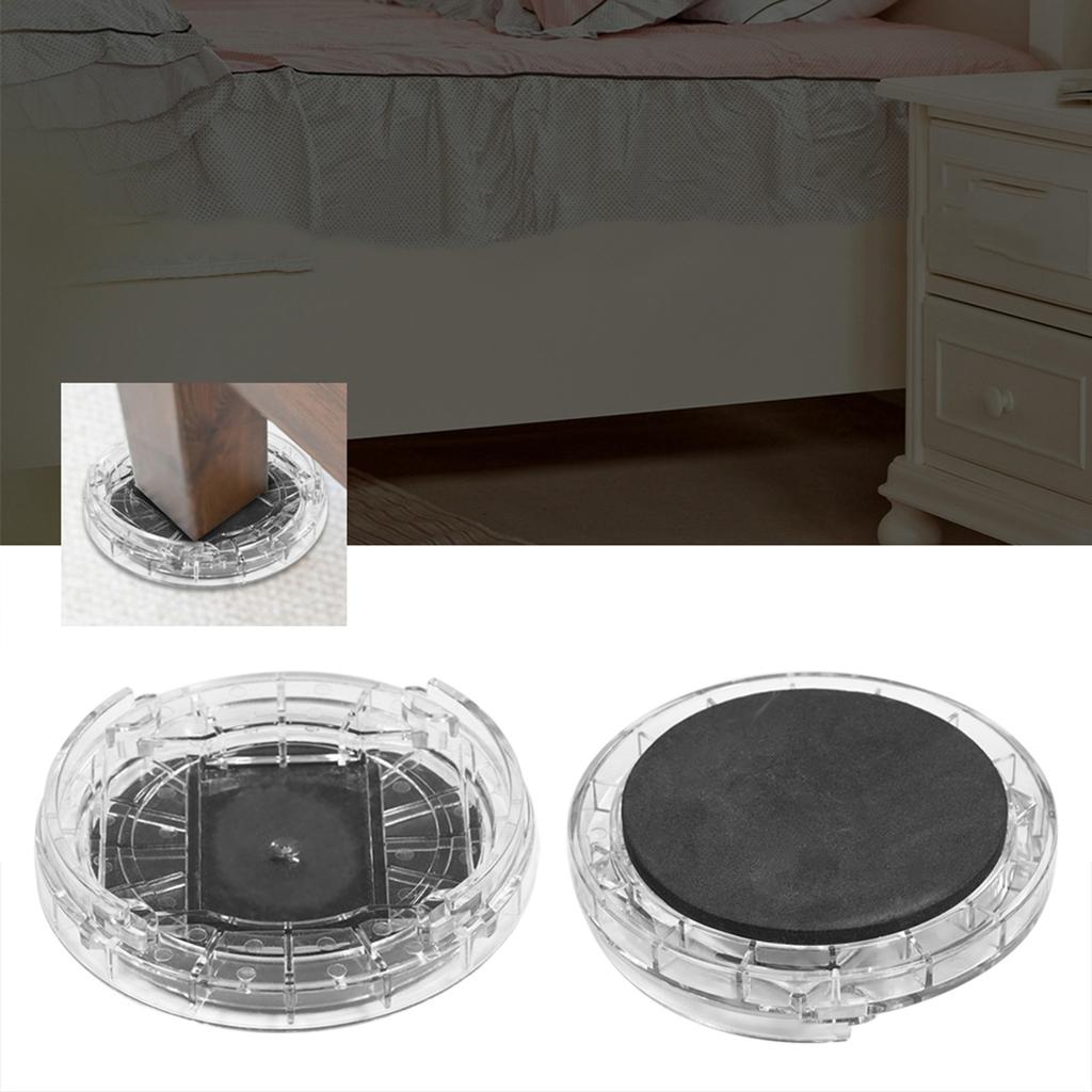 Set da 8 pezzi Tappo per gambe di mobili in plastica multi-slot Tappo antiscivolo per letto per tavolo scrivania(Trasparente)