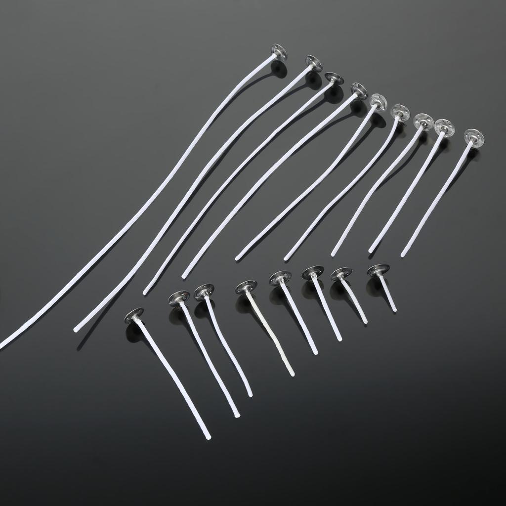 100Pcs Diameter-2mm Length 2.5-30cm Candle Wicks Cotton Core Pre Waxed with Sustainers for Candle DIY Making 17 Sizes Choose
