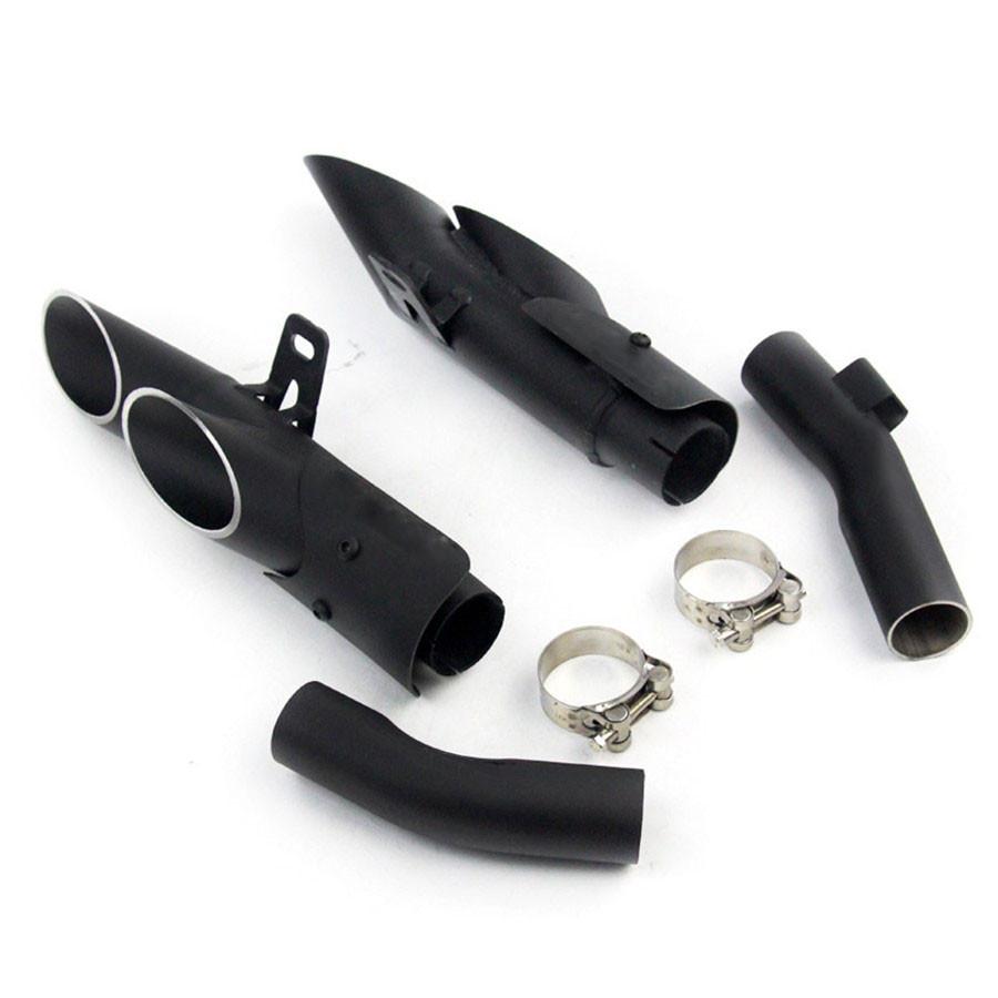 Motorcycle Exhaust System Dual Pipe Slip on Middle Pipe For Kawasaki Z1000 10-17