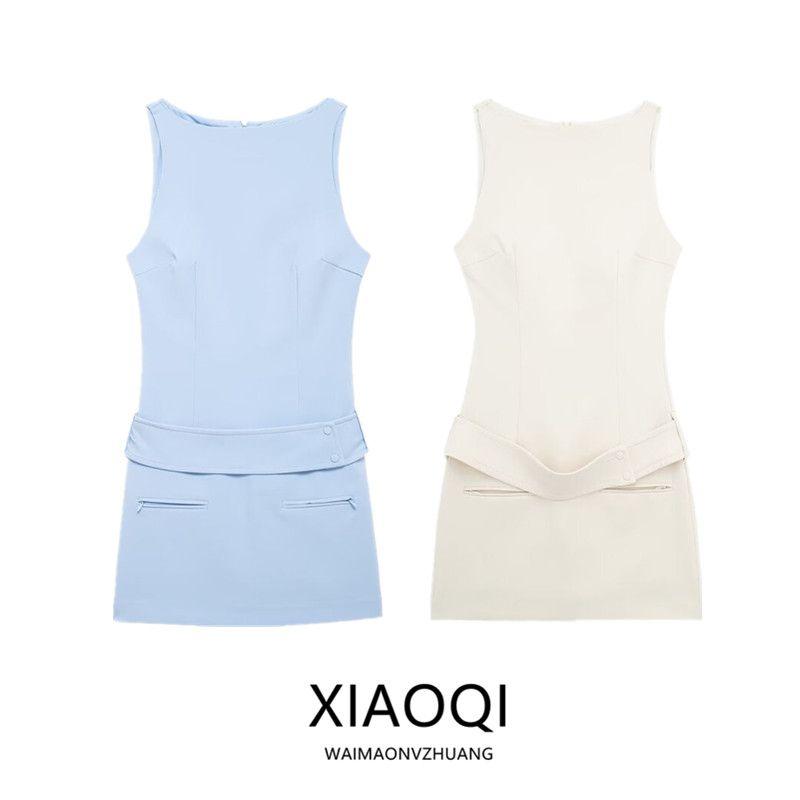 Fashion Style 2024 Spring New Arrival Women's Clothing Versatile Belt Short Dress 2709/777 2709777