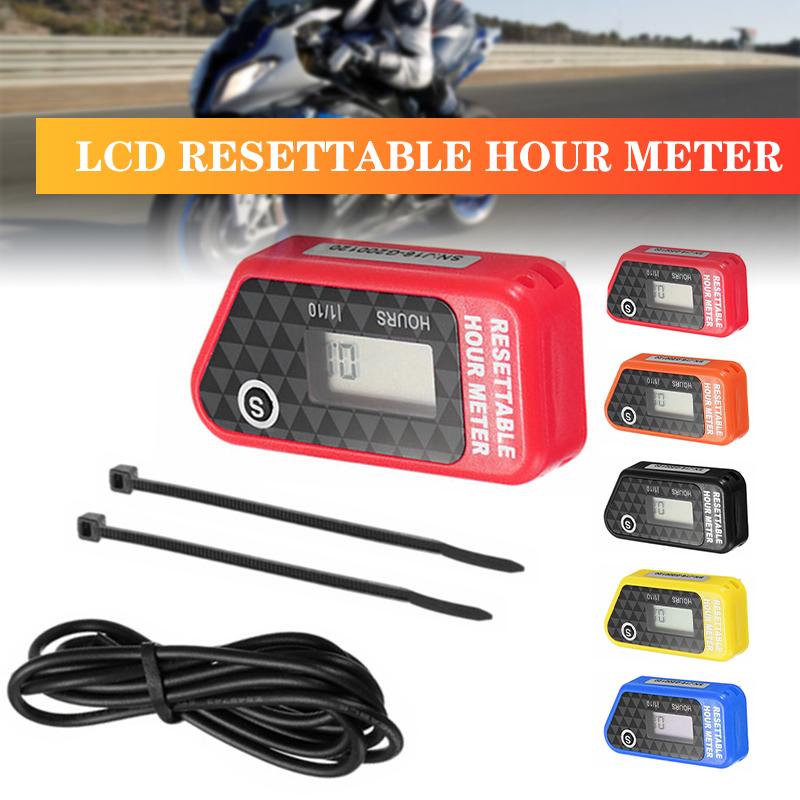 Waterproof LCD Timer Counter Black / Red For Motorcycle/ATV/Powerboat/Law Mower Maintenance Reminder