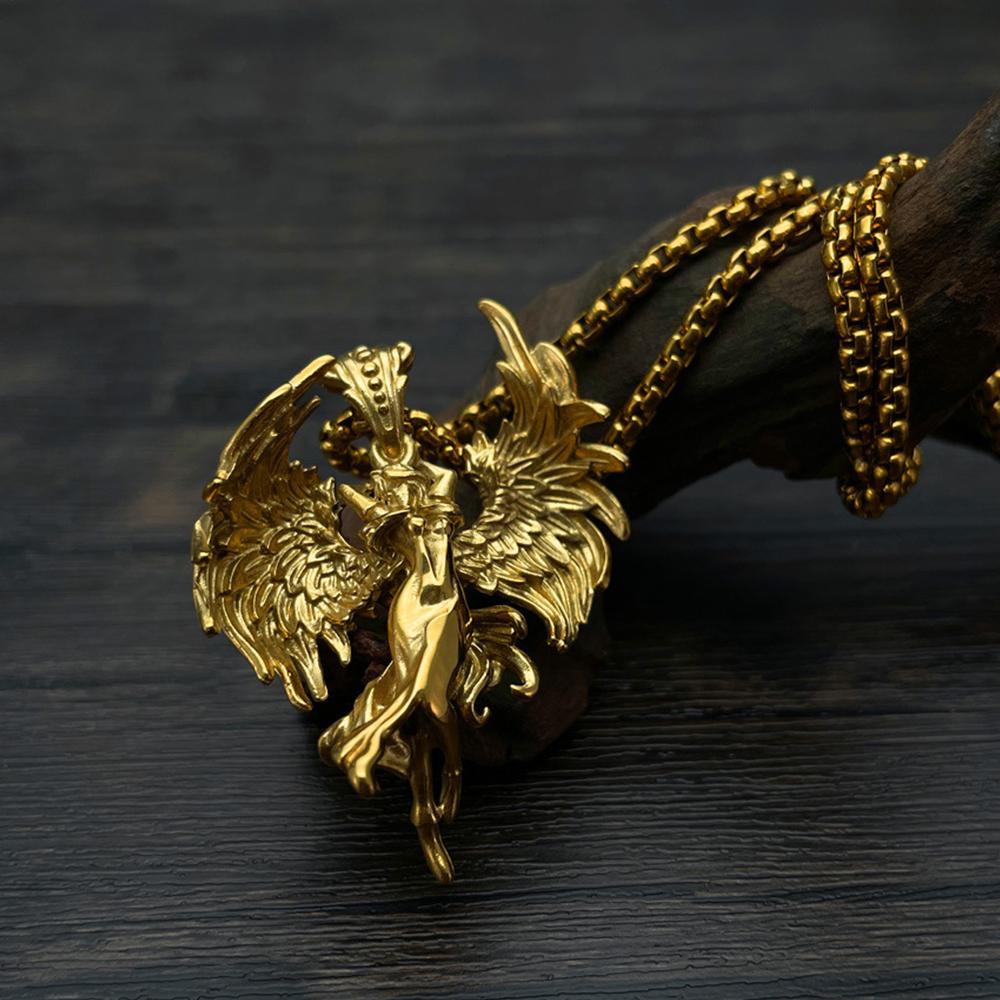 Pendentif Ailes d'Ange Charme Mode Populaire Acier Inoxydable Collier Créatif pour Hommes et Femmes Cadeau Bijou Personnalité