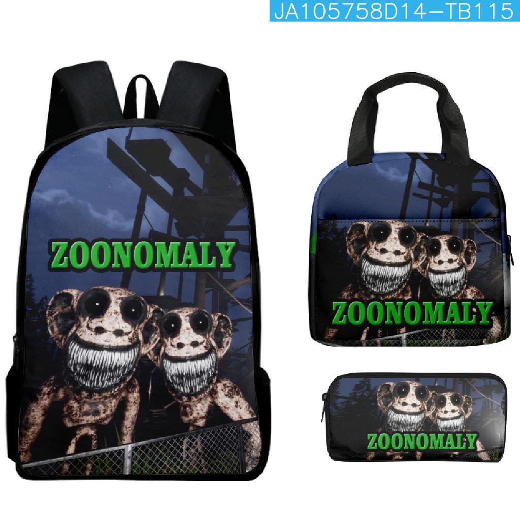 Hip Hop Beliebt Seltsam Lustig Zoonomaly 3D Gedruckt 3 Stück/Set Schüler Rucksäcke Laptop Tagesrucksack Rucksack Brottasche Federmäppchen