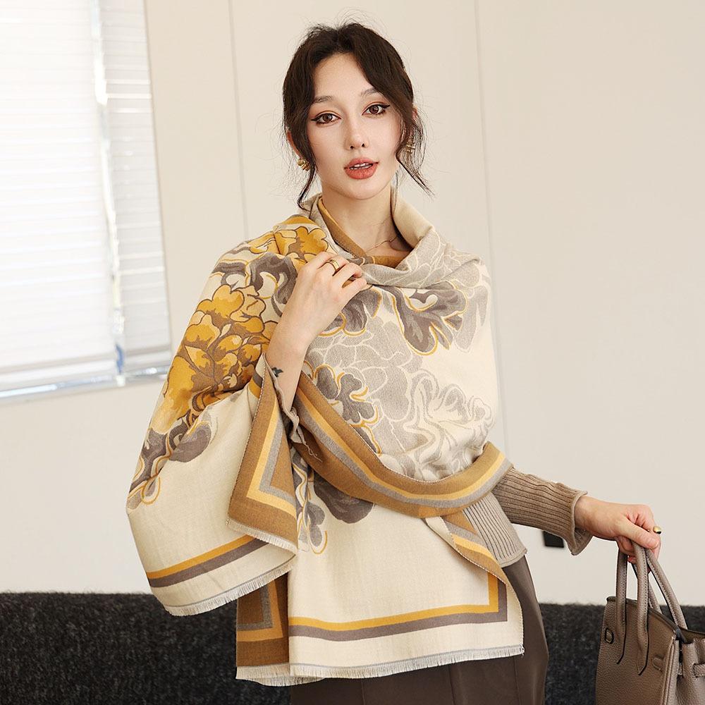 Double Sided Scarf For Women, Autumn And Winter Long Style, Suitable For Both Wearing And Wearing Cloaks, With A Thick Imitation Cashmere Shawl