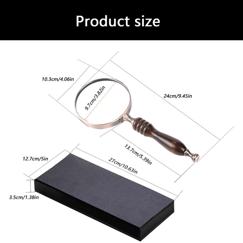 100MM Large Diameter Magnifying Glass For Elderly Reading Lightweight ABS Material Ergonomic Handle 10X Magnification Low Light Visibility