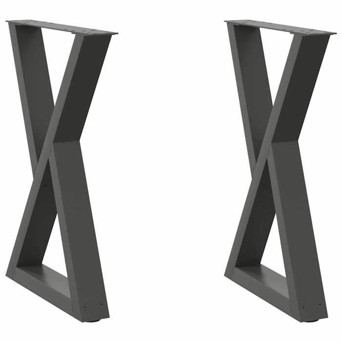 VidaXL Dining Table Legs 2 Pieces Anthracite 50 X (72-73,3) Cm Steel 4012718