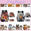 Anime One Piece Ensemble de Sacs d'École Grande Capacité Sac à Dos en Oxford Pour Enfants Design Dessin Animé Respirant et Imperméable