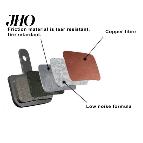Low Attenuation Brake Pad 4 Pair Silent Bike Heat Dissipation Wear-resistant Resin Semi-metal Bicycle Disc MTB Ebike for M315.355.375.395.416.446.447