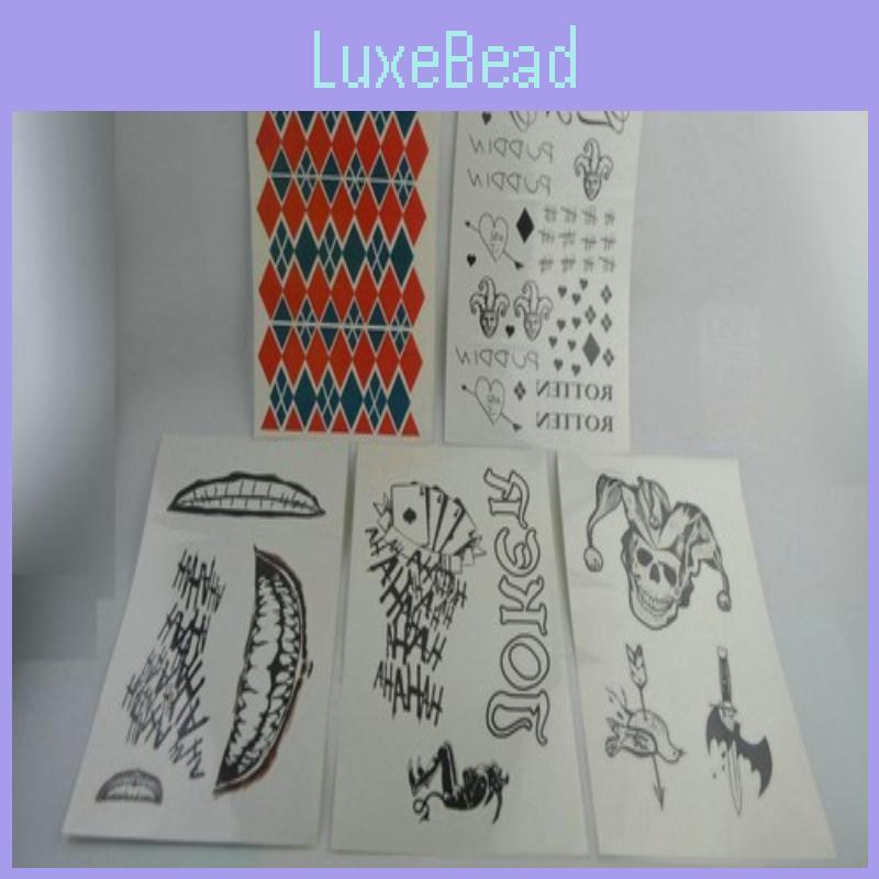 Suicide Squad Harley Quinn Tattoo Sticker Water Transfer Decal For Halloween Decor