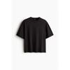 H M Boxy FiT wasHed T sHirT Black