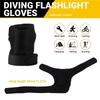 Universal Nylon Diving Flashlight Gloves, Hands‑Free Adjustable Wristband Torch Holder for Underwater Diving Fishing Hunting Outdoor Water Sport Use