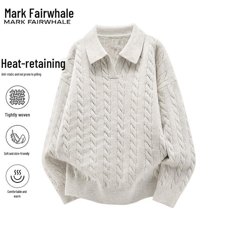 

Mark Fairwhale Men s Relaxed Fit Turn-Down Collar Knit Pullover 3XL
