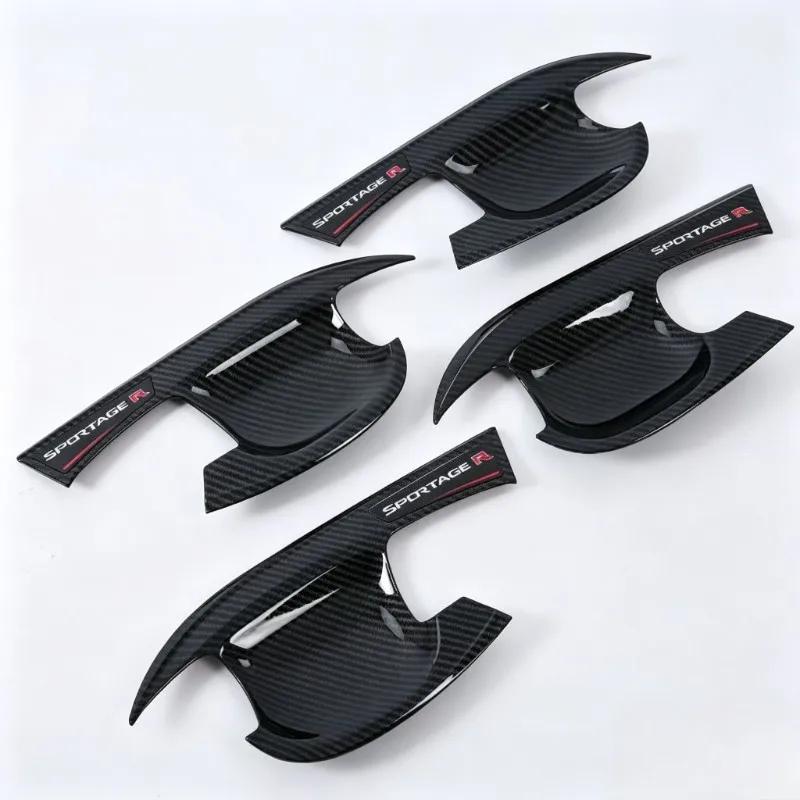 For Kia Sportage 2018-: 4PCS ABS Door Handle Protectors - Dual Smart Keyhole, Peel & Stick wear-resistant
