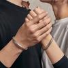Vintage Six Character Mantra Couple Bangle Ethnic Style Twisted Copper Silver Plated Mens Bracelet