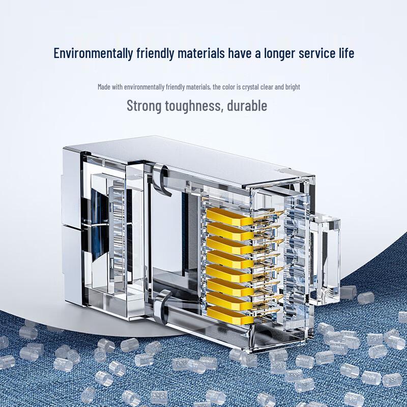 SAMZHE Cat6 Gold-Plated Gigabit RJ45 Connectors (100-Pack)