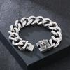 Stainless Steel Lion Charm Bracelet Men With Shiny Curb Chain Jewelry for Male Street Rock Jewelry