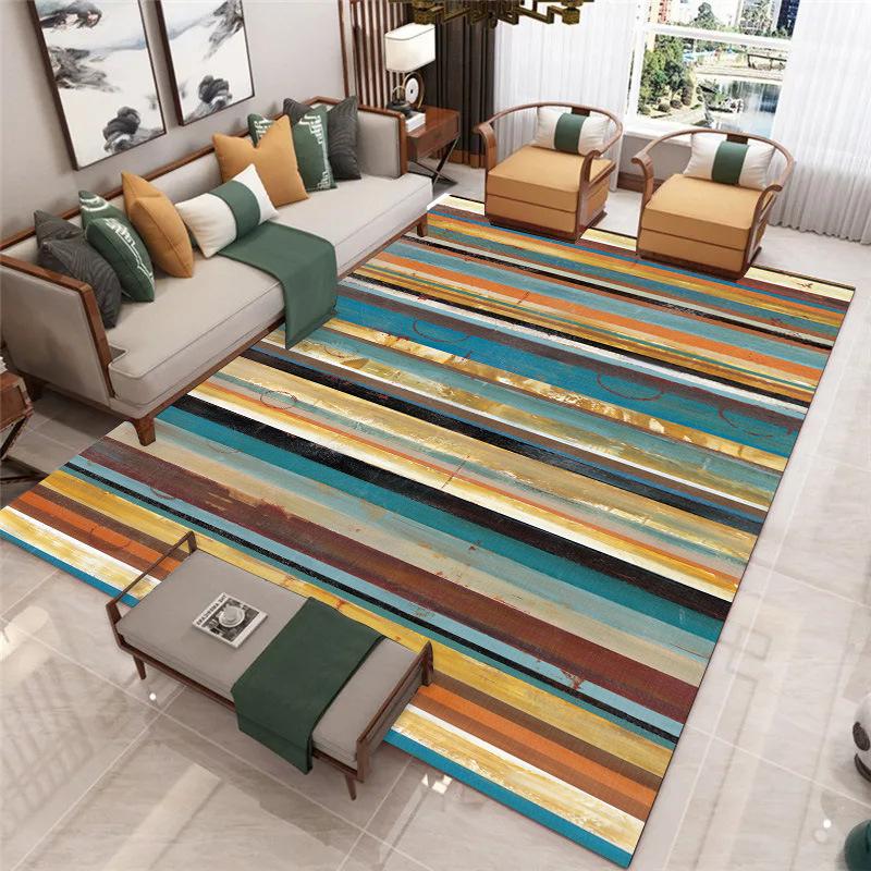 Teppich im nordischen Stil Schmutzabweisend Rutschfest Couchtisch Großflächig Wasserabsorbierend Wohnzimmerteppich Haushaltsteppich