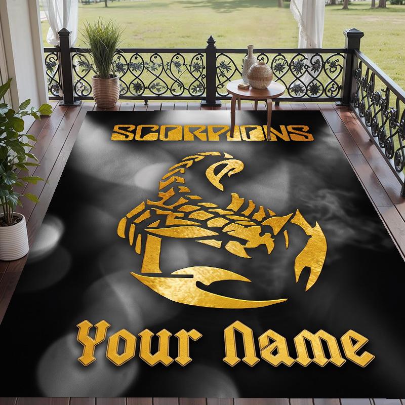 Custom Text Printed Rug Scorpions Non Slip Floor Carpet For Home Room Decor