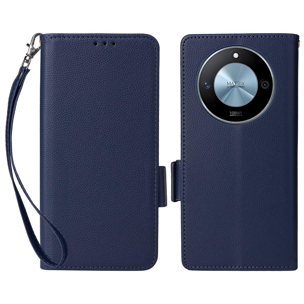 For Honor X9c Smart 5G/X60 5G Case with Wrist Strap Litchi Texture PU Leather Wallet Phone Cover