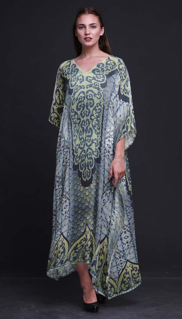 Phagun Paisley Ethnic Ladies Kaftan Holiday Loungewear Maxi Dress Beach