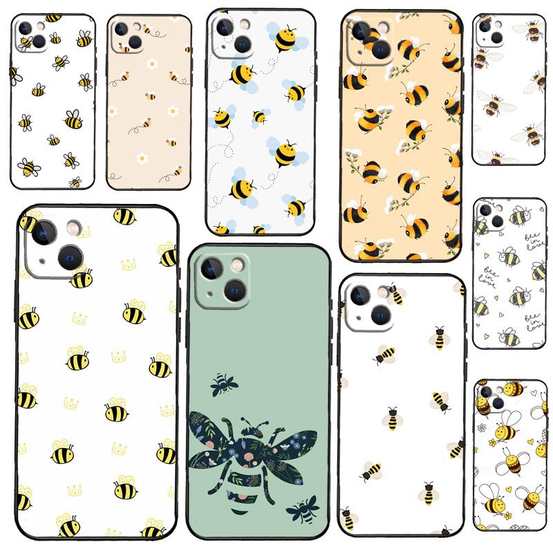 Bee Bumblebee Pattern Phone Case For iPhone 13 14 Pro Max 11 14 Pro Max 12 14 Pro Max mini 6 7 8 Plus SE 2020 Soft Cover