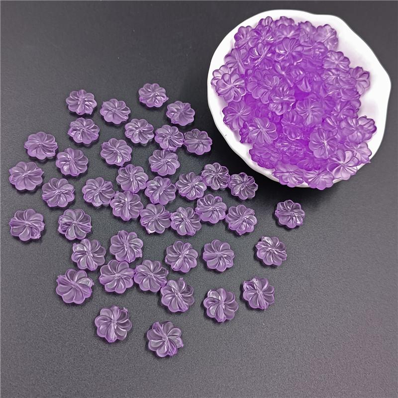 

40 шт. 12 мм акриловые прозрачные матовые цветы свободные бусины кулон ожерелье браслет DIY для изготовления ювелирных изделий фиолетовый