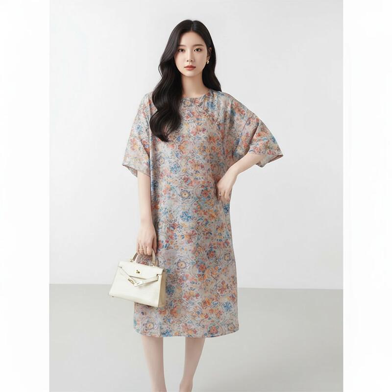 Aiyilian 2025 Summer Floral Loose Dress