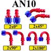 8Pcs AN4 AN6 AN8 AN10 AN12 Push-on Hose End Fittings Fuel Oil Cooler Hose Fitting 0 45 90 180 Degree Reusable Connection Adapter