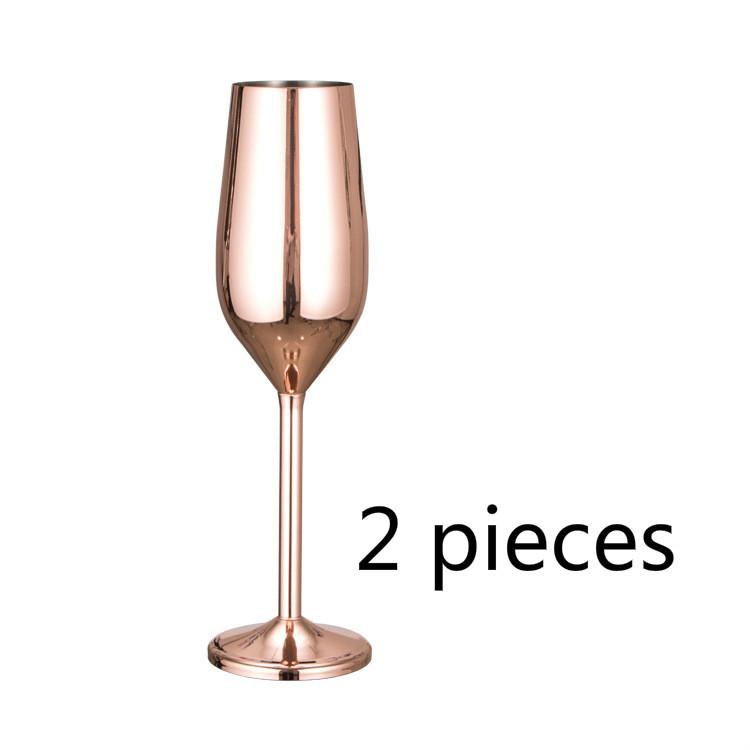 

Бокал для шампанского из нержавеющей стали, устойчивый к падениям, европейский пузырьковый бокал, свадебный, бокал для красного вина, бокал для милого дома, 200 мл, 2 шт. 301-400ml