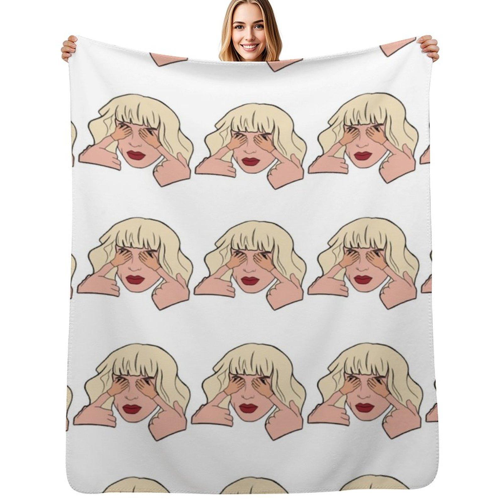 Katya Zamolodchikova Tiny Hands Throw Blanket Stain Resistant Cozy Warm Blanket Size: 75*100cm, Weight: 230 GSM