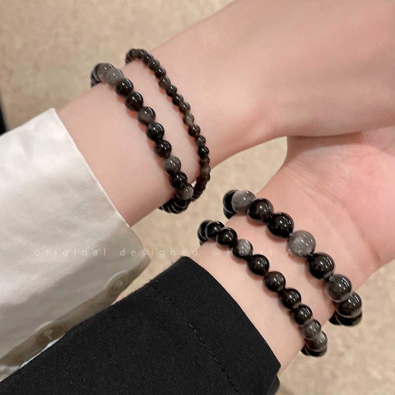 2024 New Style: Natural Obsidian Beaded Bracelet - Unisex, Versatile & Simple Design