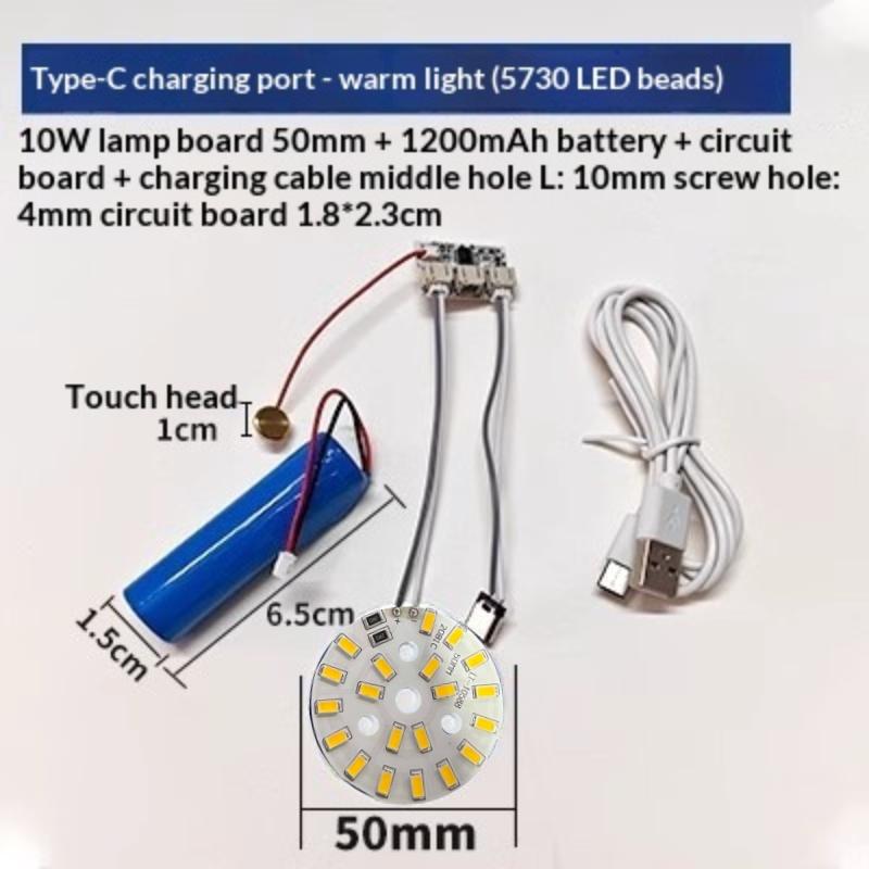 1 Set LED Light Panel Dimming Controller Remote Control 5V Light Source Three Color Change With ON/OFF Touch Switch Charge Typec