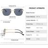 Vintage Marken Designer Randlose Quadratische Sonnenbrille Damen Für Herren Trendige Geschnittene Sonnenbrille Mode Luxus Metall Schlangen Shades