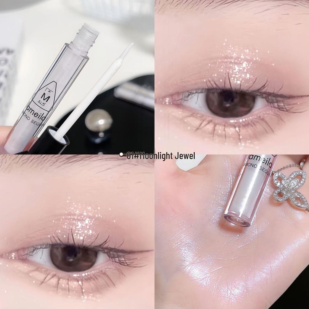 Lameila Liquid Eyeshadow with Sparkling Sequins - Brighten Eyes and Highlight with a Single Color.