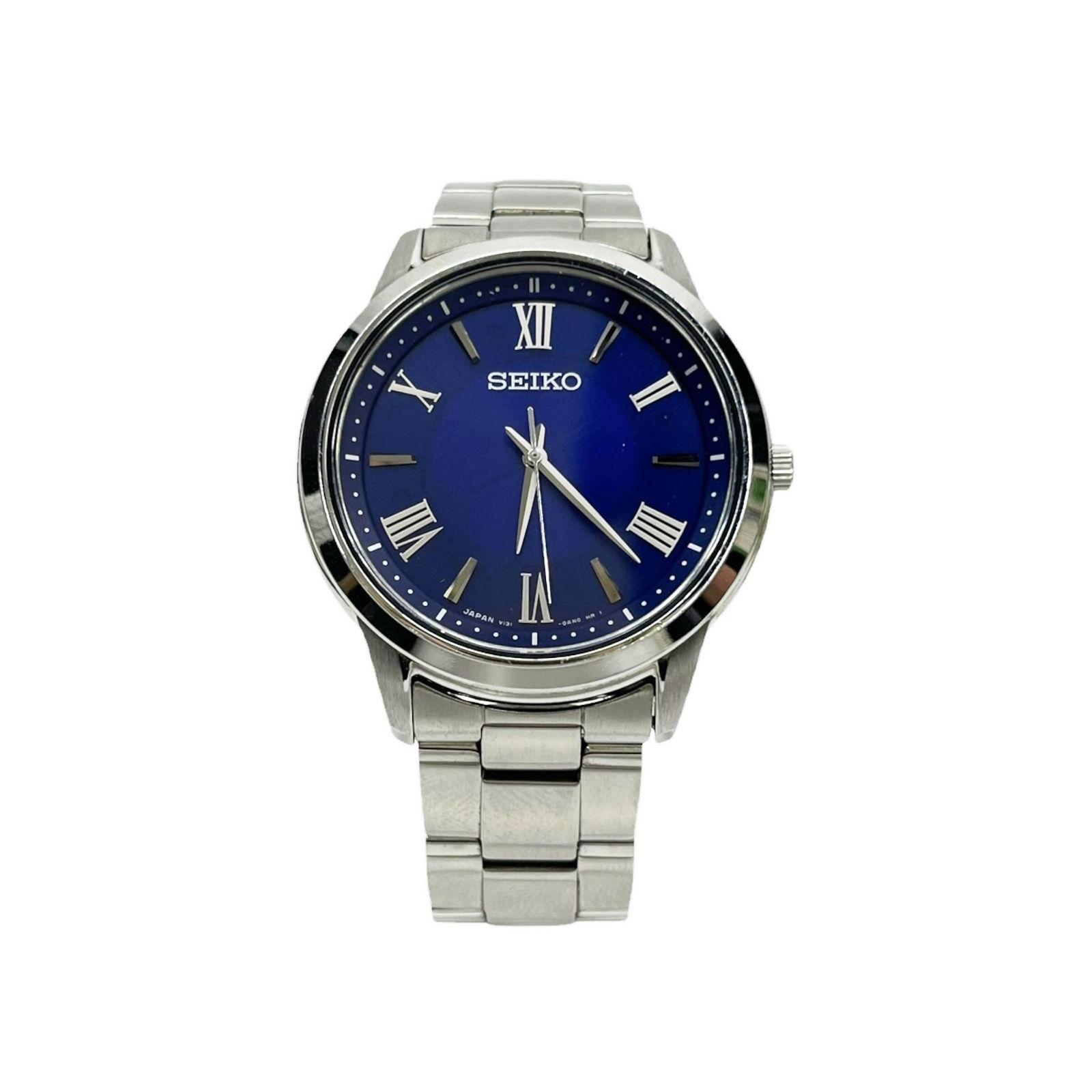SEIKO (Seiko) SOLAR Solar Analog Watch 3 Hand V131-0AG0 Navy x Silver Men s/028