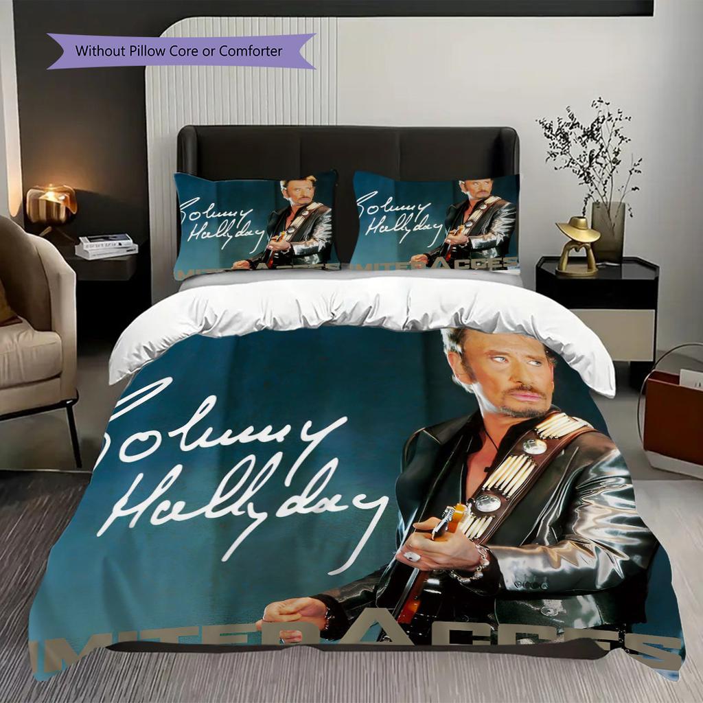 Johnny Hallyday De Lamour Legacy Bedding (1 * duvet cover + 2 * pillowcase, without core) 2D Flat Bedding set Soft and comfortable