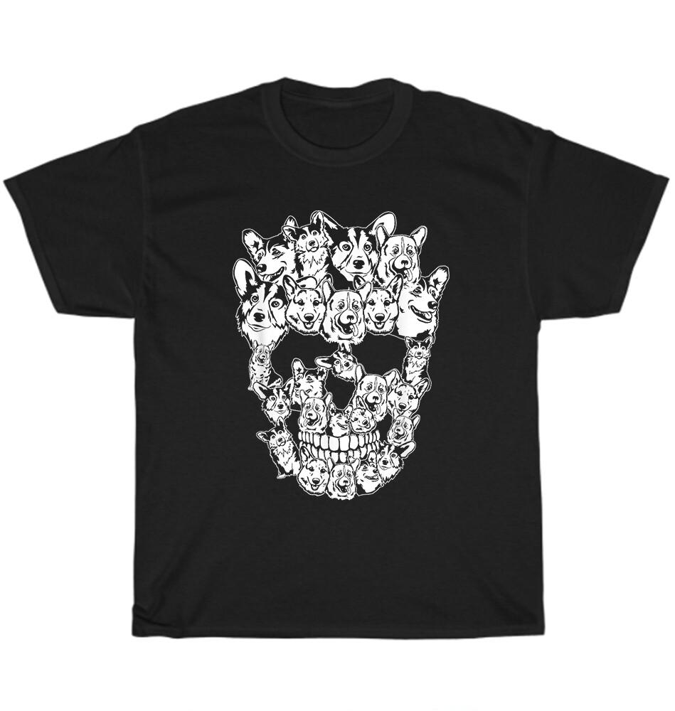 Skull Corgi Dog Pet Puppy Lover Halloween Costume T-Shirt Unisex Funny Tee Gift S разноцветный