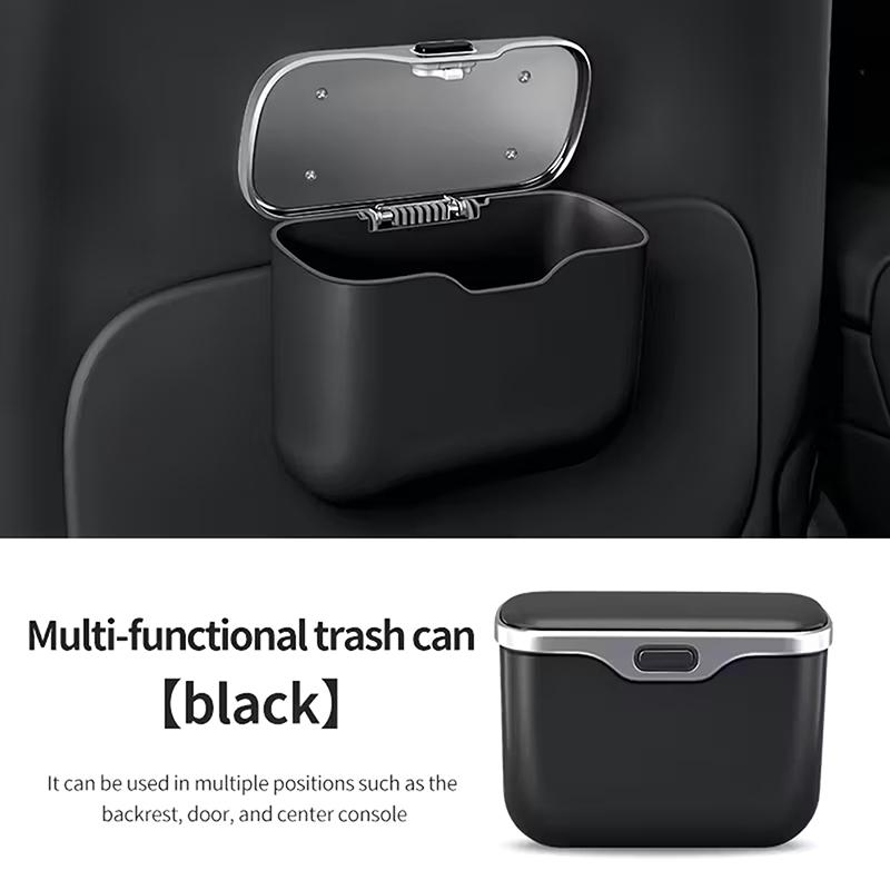 1pc Multifunctional ABS Car Trash Can - Universal Dry Wet Dual-Use Garbage Bin for Car Interior Storage