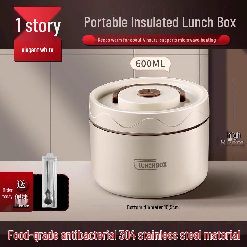 Extra Long Insulated Stainless Steel Bento Lunch Box - Microwaveable & Portable