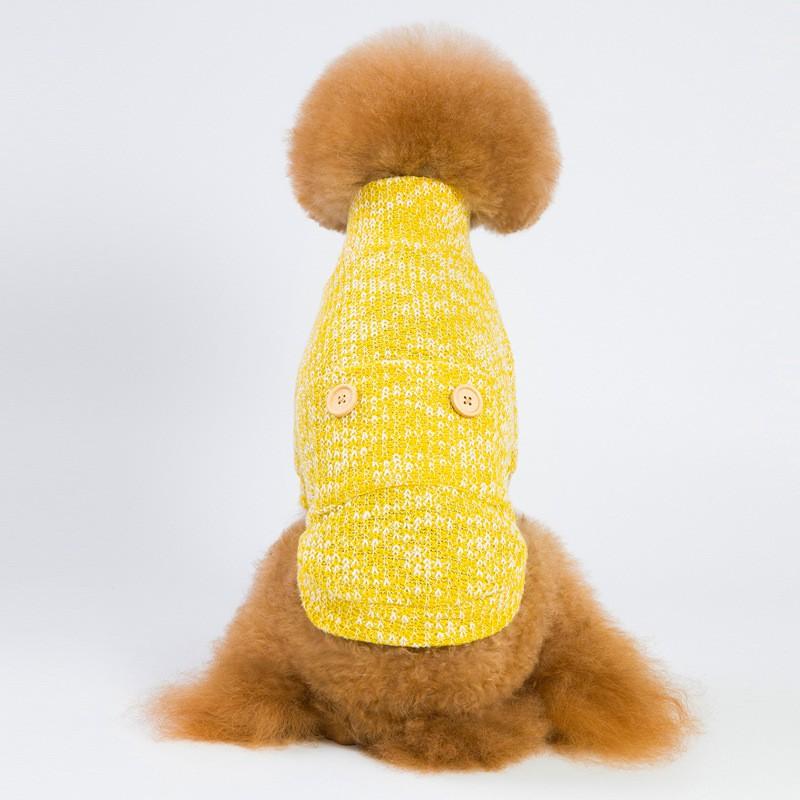 Warm Winter Dog Sweater High Neck Knit Coat Teddy French Bulldog Pet Apparel Festive Red Blue Yellow