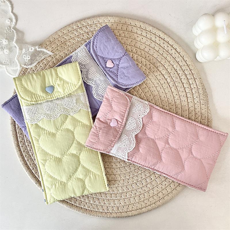 Husă ochelari culoare solidă Stil Ins Portofel monede Depozitare ochelari de soare Matlasat Love Anti-zgârieturi Portabil Husă ruj