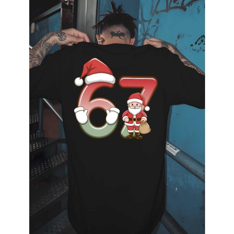 

Six Seven Men s T-shirts classic versatile round neck back printed T-shirt shirt, suitable for basketball, a must-have Men s summer outfit in the gym 2XL чёрный