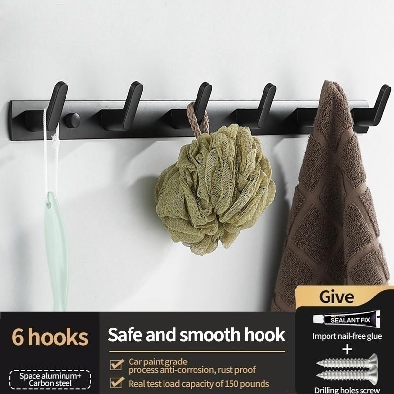 

Настенная фурнитура для ванной комнаты без сверления, черная вешалка для полотенец 40см-60см, складная алюминиевая вешалка-держатель для полотенец с крючком, держатель для полотенец, держатель для туалетной бумаги
