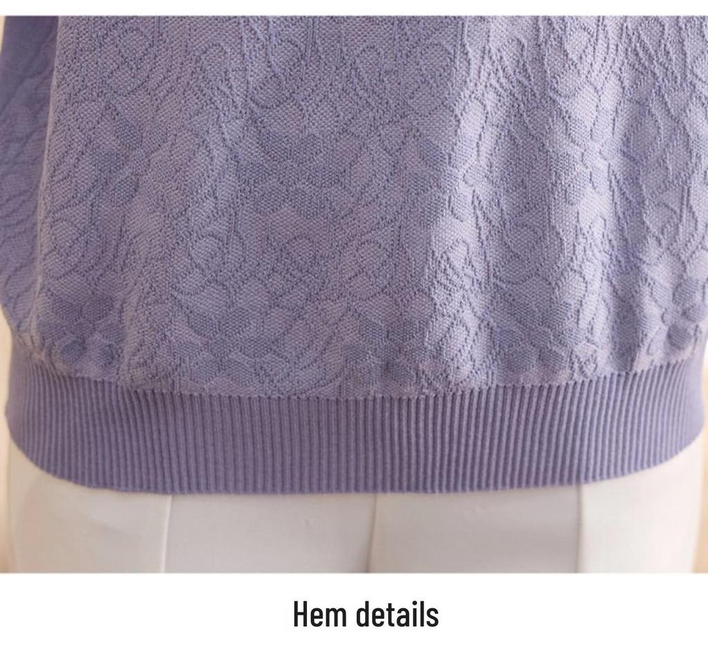 Chic Pearl-Embellished Lace Patchwork Loose T-shirt for Mature Women