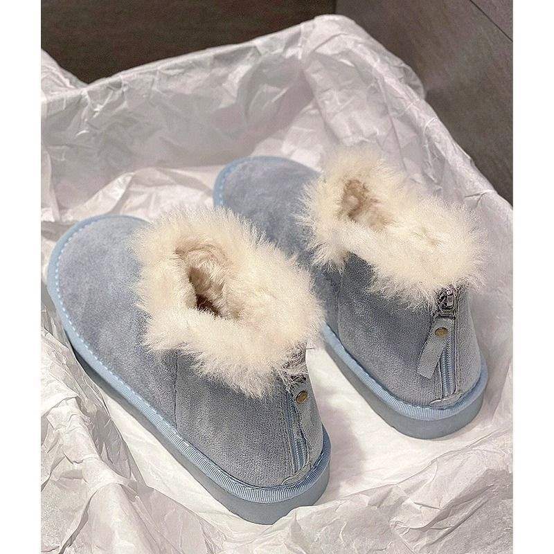 Warm and comfortable~ South Korea INS thickened fluffy snow boots women's 2025 winter new velvet non-slip warm cotton shoes