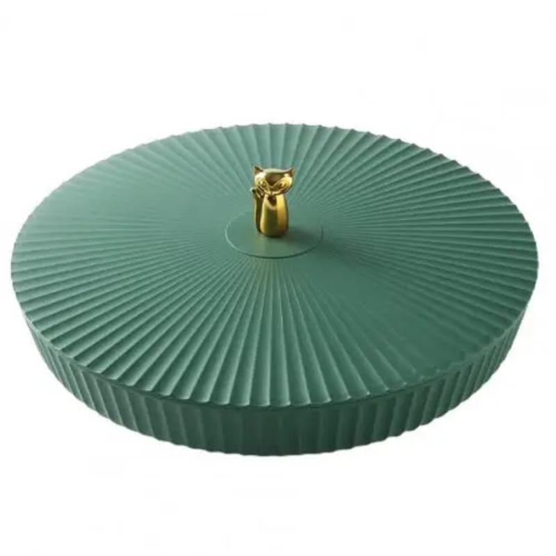 Plastic Round Dried Fruit Snack Candy Tray Storage Box with Lid Pastry Nut Dish Plate Appetizer Serving Platter Desktop Supplies